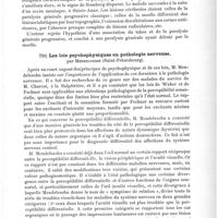 0517 - Page 513 - Sociétés savantes. Congrès des aliénistes et neurologistes de France et des pays de langue française. Session de Clermont-Ferrand du 6 au 11 août 1894 (suite et fin). Séance du 10 août. Lésions médullaires chez un paralytique général, par le Prof. Joffroy / Les lois psychophysiques en pathologie nerveuse, par Mendelssohn...