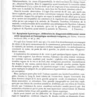 0536 - Page 532 - Analyses. Neuropathologie. Contribution à l'hystérie simulant les maladies de Parkinson et de Thomsen, par le Dr Klatchkine... Revue de médecine russe... / Apoplexie hystérique ; difficultés du diagnostic différentiel entre cette apoplexie et l'hémiplégie cérébrale vulgaire, par Rendu. Semaine médicale...