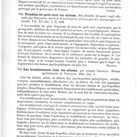 0540 - Page 536 - Analyses. Psychiatrie. Psychopathie blennorrhagique (Psichopatia blenorragica), par Silvio Venturi. Riforma medica... / Troubles du goût chez les aliénés (Sui disturbi del gusto negli alienati), par Mingazzini. Archivio di psichiatria, scienza penali e antropologia criminale... / Les tremblements chez les aliénés, par Andréa Cristiani. Rivista sperimentale di Frenatria...
