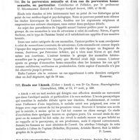 0541 - Page 537 - Analyses. Psychiatrie. Les tremblements chez les aliénés, par Andréa Cristiani. Rivista sperimentale di Frenatria... / De la perversion sexuelle et d'un cas de pervesion homosexuelle, en particulier (Cubilinctus et Fellatio), par le Professeur U. Bélohradsky. Extrait de Casopis keskych lecarù... / Étude sur l'Amok (Ueber « Amok »), von Dr Ch. Basch. Neurologisches Centralblatt... / Lithostrotophobie (Litostrotofobia), par d'Abundo. Societa fra i cultori delle scienze mediche. Cagliari...