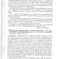 0596 - Page 592 - Analyses. Neuropathologie. Sur quelques cas particuliers de tabes dorsal, par le Dr I. Knatek. Casopis ceskych lékaru... / Un cas de pachyméningite cervicale syphilitique avec paralysie double de la sixième paire, par H. Lamy. Nouvelle iconographie de la Salpêtrière...