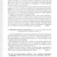 0630 - Page 626 - Analyses. Neuropathologie. De la station et de la marche chez les myopathiques, par P. Richer. Nouvelle iconographie de la Salpêtrière... / Myopathie primitive généralisée, par P. Londe et H. Meige. Nouvelle iconographie de la Salpêtrière... / Un cas d'amyotrophie primitive avec réactions électriques anormales, par Savill. Nouvelle iconographie de la Salpêtrière...