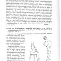 0631 - Page 627 - Analyses. Neuropathologie. Un cas d'amyotrophie primitive avec réactions électriques anormales, par Savill. Nouvelle iconographie de la Salpêtrière... / Un cas de myopathie primitive progressive avec attitudes vicieuses extraordinaires, par A. Souques. Nouvelle iconographie de la Salpêtrière...