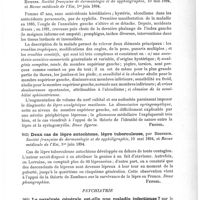 0695 - Page 691 - Analyses. Neuropathologie. Névrite consécutive à l'influenza, par le Dr Rutherford Macphail. American Journal of Insanity... / Deux cas de lèpre autochtone, lèpre analgésique mutilante, par Étienne. Société française de dermatologie et de syphiligraphie... et Revue médicale de l'Est... / Deux cas de lèpre autochtone, lèpre tuberculeuse, par Bernheim. Société française de dermatologie et de syphiligraphie... et Revue médicale de l'Est... / Psychiatrie. La paralysie générale est-elle une maladie infectieuse ? par le Dr Bannister. American Journal of Insanity...