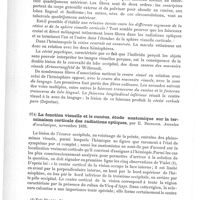 0714 - Page 710 - Analyses. Anatomie et physiologie. Les centres cérébraux de la vision et l'appareil nerveux visuel intra-cérébral, par Vialet. Thèse de Paris, 1893 / La fonction visuelle et le cunéus, étude anatomique sur la terminaison corticale des radiations optiques, par E. Brissaud. Annales d'oculistique...