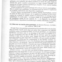 0724 - Page 720 - Analyses. Neuropathologie. Sur un syndrome simulant la sclérose latérale amyotrophique chez un malade affecté de syphilis, par G. Ballet. Semaine médicale... / Note sur un cas de crise gastrique, par Maurice Soupault. La Médecine moderne...