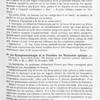 0023 - Page 19 - Analyses. Neurologie. Études spéciales. Cerveau. Sur la localisation de l'agrammatisme, par A. Pick... Review of Neurology and Psychiatry... / La symptomatologie et la fonction du thalamus optique, par Charles L. Dana... The Journal of the American medical Association... / Le syndrome thalamique, par Smith Ely Jelliffe... Medical Record...