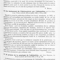 0031 - Page 27 - Analyses. Neurologie. Études spéciales. Dystrophies. Recherches sur ce que devient après la mort le principe actif des capsules surrénales, par Attilio Cevidalli et Francesco Leoncini. Archivio di Farmacologia sperimental e Scienze affini... / Le traitement de l'ostéomalacie par l'adrénaline, par Léon Bernard. Presse médicale... / A propos de la posologie de l'adrénaline, par Léon Bernard. La Presse médicale... / Insuffisance pluriglandulaire endocrine (Syndrome d'Addison, atrophie testiculaire, symptômes giganto-acromégaliques, par G. Maranon. Rivista clinica de Madrid...