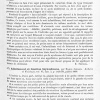 0033 - Page 29 - Analyses. Neurologie. Études spéciales. Dystrophies. Infantilisme et chétivisme, par A. Bauer. La Presse médicale... / Allaitement et fonction thyroïdienne, par Marco Almagia. Archivio di Fisiologia...