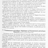 0057 - Page 53 - Société de psychiatrie de Paris. Séance du 16 juin 1910. II. Un cas de paralysie générale infantile avec hérédité maternelle tabétique, par M. Claude Gautier / III. Vomissement périodique tabétique et vomissement périodique essentiel, par M. Gaston Maillard