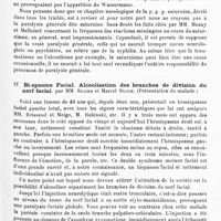 0123 - Page 119 - Société de neurologie de Paris. Séance du 7 juillet 1910. Communications et présentations. III. Paralysie générale et saturnisme. Réaction de Wassermann, par MM. Sicard et Marcel Bloch (Présentation du malade) / IV. Bi-spasme facial. Alcoolisation des branches de division du nerf facial, par MM. Sicard et Marcel Bloch (Présentation du malade)