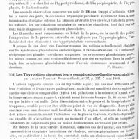 0426 - Page 422 - Analyses. Neurologie. Études spéciales. Glandes vasculaires sanguines. Syndrome pluriglandulaire endocrinique, par A. Austregesilo. Archivos Brasileiros de Psichiatria, Neurologia e Medicina legal... / Les thyroïdites aiguës et leurs complications cardio-vasculaires, par Jacques Parisot. Presse médicale...