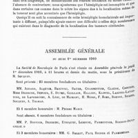 0618 - Page 614 - Société de neurologie de Paris. Séance du 1er décembre 1910. XIII. De l'hémiplégie homolatérale dans les tumeurs cérébrales, par MM. Henri Claude, Vincent et Lévi-Valensi / Assemblée générale du jeudi 1er décembre 1910