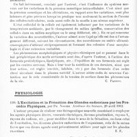 0072 - Page 68 - Analyses. Neurologie. Études générales. Anatomie. L'importance des phénomènes physico-chimiques dans le mécanisme de certains phénomènes de la vie des cellules des centres nerveux, par G. Marinesco. Extrait du volume publié en souvenir de Louis Olivier... / Physiologie. L'excitation et la frénation des glandes endocrines par les procédés physiques, par Ph. Nogier. Académie des sciences... / Les effets de l'irradiation des glandes surrénales en physiologie et en thérapeutique, par A. Zimmern et Cottenot. Académie des sciences...