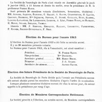 0147 - Page 143 - Société de neurologie de Paris. Séance du 9 janvier 1913. Assemblée générale. Jeudi 9 janvier 1913
