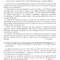 0213 - Page 209 - Analyses. Neurologie. Études générales. Physiologie. Fonction des parathyroïdes, par W.-G. Mac Callum. The Journal of the American medical Association... / Recherches expérimentales sur l'involution du thymus, par Samson Levin. Thèse de Paris..., 1912... / Sur les effets de la destruction de la glande carotidienne, par G. Vassale. Arch. italiennes de biologie... / Descartes et la psychophysiologie de la glande pinéale, par Paul Sainton et Jean Dagnan-Bouveret. Nouvelle iconographie de la Salpêtrière...