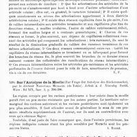 0300 - Page 296 - Analyses. Neurologie. Études générales. Anatomie. Recherches sur le réseau capillaire de la pie-mère centrale, par Félix Baudouin et Mme J. Tixier... Presse médicale... / Sur l'autolyse de la moelle (Zur Frage der Autolyse des Rückenmarks), par le Docteur Nagataka Murachi... Arbeit. a. d. Neurolog. Instit. Wien... / Démonstration d'une méthode pour étudier la dégénération des fibres nerveuses au moyen du chauffage, par J. Lorrain Smith et W. Mair. Proceedings of the Royal Society of Medicine of London... Otological Section...