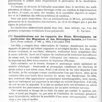 0320 - Page 316 - Analyses. Neurologie. Études spéciales. Nerfs périphériques. La claudication intermittente liée à une polynévrite, par W. Starker... Deutsche Zeitschrift für Nervenheilkunde... / Considérations sur les rapports des états névralgiques, en particulier des migraines et des névralgies faciales, par Fernand Lévy. Presse médicale...