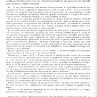 0426 - Page 422 - Société de neurologie de Paris. Séance du 6 mars 1913. Communications et présentations. IX. Maux perforants buccaux et atrophie du maxillaire supérieur, d'origine tabétique, par MM. A. Souques et P. Legrain / X. Syndrome de Brown-Séquard, type inférieur, par MM. E. Long et J. Jumentié. (Travail du service du Professeur Dejerine, clinique Charcot)