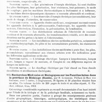 0596 - Page 592 - Analyses. Neurologie. Études générales. Bibliographie. Notions pratiques d'électricité à l'usage des médecins, par Marcel Lermoyez..., Masson et Compagnie, éditeurs, Paris, 1913 / Recherches médicales et biologiques sur les familles faites dans la province de Blekinge (Suède), par H. Lundbord. Préface de Max von Grubert..., G. Fischer, éditeur, Iéna, 1913