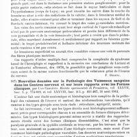 0598 - Page 594 - Analyses. Neurologie. Études générales. Anatomie. Sur l'anatomie des radiations rolandiques, par Francesco Giannuli. Rivista sperimentale di Freniatria... / Nouvelles données sur la pathologie des vaisseaux sanguins dans les centres nerveux et sur leurs rapports avec les formes cliniques, par Ugo Cerletti. Rivista sperimentale di Freniatria... / Physiologie. Une nouvelle interprétation du mécanisme de la vision, par E. Castelli... Archives italiennes de biologie...