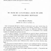 0795 - Page 791 - Mémoires originaux. I. Contribution à l'étude des syndromes polyglandulaires. Diabète juvénile, tumeur de l'hypophyse et infantilisme, par Paul Sainton et Louis Rol / II. Du signe de l'avant-bras (signe de Léri), dans les maladies mentales, par Livet, Morel et Puillet...