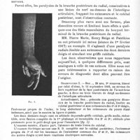 0312 - Page 312 - Société de neurologie de Paris. Séance du 6 décembre 1917. Communications et présentations. XIII. Deux cas de paralysies dissociées de la branche postérieure du radial, à type de pseudo-griffe cubitale, par MM. G. Roussy et J. Branche