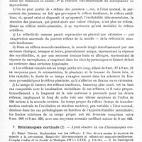 0427 - Page 427 - Travaux des centres neurologiques militaires (Année 1917). Centre neuro-psychiatrique de la 16e Région (Montpellier). Médecin-chef : Professeur Mairet. IV. Recherches sur les réflexes / V. Hémianopsie corticale