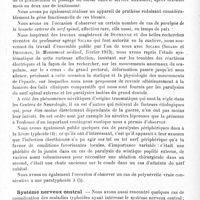 0430 - Page 430 - Travaux des centres neurologiques militaires (Année 1917). Centre neurologique de la 17e Région (Toulouse). Médecin-chef : Paul Descomps. Système nerveux périphérique / Système nerveux central