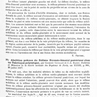 0129 - Page 129 - Analyses. Neurologie. Études générales. Sémiologie. Inversion du réflexe achilléen et du réflexe médio-plantaire dans un cas de lésion du nerf sciatique poplité externe, par Georges Guillain et J.-A. Barré. Bulletins et mémoires de la Société médicale des hôpitaux de Paris... / Abolition précoce du réflexe péronéo-fémoral postérieur chez un tabétique polyurique, par Georges Guillain et J.-A. Barré. Bulletins et mémoires de la Société médicale des hôpitaux de Paris...