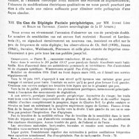 0191 - Page 191 - Société de neurologie de Paris. Séance du 7 mars 1918. Communications et présentations. XII. Amyotrophie des pectoraux et des trapèzes chez un tabétique, par MM. André Léri et J. Thiers / XIII. Un cas de diplégie faciale périphérique, par MM. André Léri et Molin de Teyssieu. (Centre neurologique de la IIe Armée)