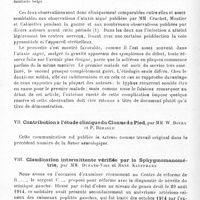 0220 - Page 220 - Société de neurologie de Paris. Séance du 11 avril 1918. Communications et présentations. VI. Accidents nerveux au cours du typhus récurrent. Considérations sur l'ataxie aiguë, par MM. André-Thomas, Loygue et J. Lévy-Valensi / VII. Contribution à l'étude clinique du clonus du pied, par MM. W. Boven et P. Béhague / VIII. Claudication intermittente vérifiée par la sphygmomanométrie, par MM. Durand-Viel et René Kauffmann