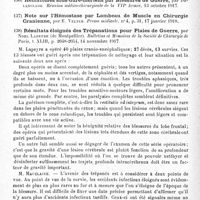 0350 - Page 350 - Analyses. Neurologie de guerre. Chirurgie cranio-cérébrale. Résultats éloignés des trépanations pour plaies de guerre, par Noel Lapeyre... Bulletins et mémoires de la Société de chirurgie de Paris...