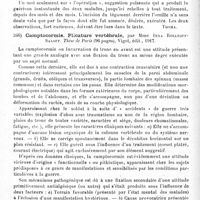 0432 - Page 432 - Analyses. Neurologie de guerre. Névroses. Sur la pathologie, le diagnostic et le traitement de la surdité hystérique absolue chez les militaires, par A.-F. Hurst et E.-A. Peters. Lancet... / Camptocormie. Plicature vertébrale, par Mme Inna Rosanoff-Saloff. Thèse de Paris..., 1917 / Le traitement des contractures fonctionnelles par la fatigue, par E.-F. Reewe. Lancet...