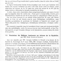 0480 - Page 480 - Société de neurologie de Paris. Séance du 2 mai 1918. Communications et présentations. VI. Un cas de syndrome de Babinski-Nageotte, par MM. André Léri et de Teyssieu / VII. Variation du réflexe lumineux en dehors de la syphilis, par MM. Dide, Alaize et Courjon