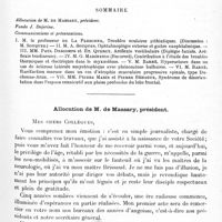 0047 - Page 41 - Société de neurologie de Paris. Séance du 9 janvier 1919. Sommaire / Allocution de M. de Massary...