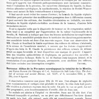 0083 - Page 77 - Analyses. Neurologie. Études spéciales. Moelle. Des progrès apportés au diagnostic des tumeurs et compressions de la moelle par la clinique et l'étude du liquide céphalo-rachidien, par L. Alquier. Gazette des hôpitaux... / Sarcome diffus de la pie-mère enveloppant la totalité de la moelle, par Peter Bassoe... et C.-L. Schields... The Journal of nervous and mental Disease...