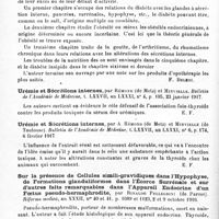 0088 - Page 82 - Analyses. Neurologie. Études spéciales. Glandes à sécrétion interne. Les glandes à sécrétion interne et les maladies de la nutrition. Théorie et pratique du traitement opothérapique des maladies du métabolisme, par G. Maranon..., Ruiz frères, édit., Madrid, 1916 / Urémie et sécrétions internes, par Rémond... et Minvielle. Bulletin de l'Académie de médecine... / Urémie et sécrétions internes, par A. Rémond... et Minvielle... Bulletin de l'Académie de médecine... / Sur la présence de cellules simili-gravidiques dans l'hypophyse, de formations glanduliformes dans l'écorce surrénale et sur d'autres faits remarquables dans l'appareil endocrine d'un foetus pseudo-hermaphrodite, par Rinaldo Pellegrini... Riforma medica... / Un syndrome glandulaire nouveau, par Siegfried Block. Medical Record...