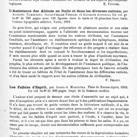 0101 - Page 95 - Analyses. Psychiatrie. Études générales. Bibliographie. Les accidentés de la guerre ; leur esprit, leurs réactions, leur traitement, par M. Laignel-Lavastine et Paul Courbon... Actualités médicales, Baillière, édit., Paris, 1919 / L'assistance des aliénés en Italie et dans les diverses nations, par Augusto Tamburini, Giulo-Cesare Ferrari et Giuseppe Antonini..., Unione tipografico editrice, Turin, 1918 / Les faibles d'esprit, par Angel-A. Masciotra. Thèse de Buenos-Ayres, 1918...