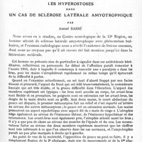 0121 - Page 111 - Mémoires originaux. Neurologie. II. Les hyperostoses dans un cas de sclérose latérale amyotrophique, par André Barbé