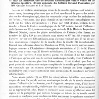 0138 - Page 126 - Société de neurologie de Paris. Séance du 6 février 1919. Communications et présentations. II. Néossifications juxta-vertébrales du cou (Ossification des tendons des scalènes ?) : compressions ou irritation radiculaire, amyotrophies consécutives des membres supérieurs, par MM. André Léri et P. Cottenot / III. Sur un seizième cas de section anatomique totale vraie de la moelle épinière. Étude spéciale du réflexe cutané plantaire, par MM. Georges Guillain et J.-A. Barré