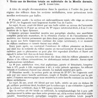0230 - Page 218 - Société de neurologie de Paris. Séance du 6 mars 1919. Communications et présentations. IV. La section traumatique de la moelle, par M. Henri Claude / V. Trois cas de section totale ou subtotale de la moelle dorsale, par M. André Léri