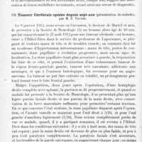 0480 - Page 458 - Société de neurologie de Paris. Séance du 15 mai 1919. Communications et présentations. VI. Pseudo-babinski dans la paralysie crurale, par Mm. Sicard et Haguenau / VII. Tumeur cérébrale opérée depuis sept ans (présentation de malade), par M. E. Velter