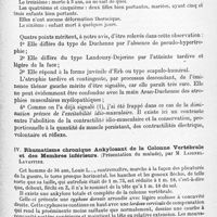 0533 - Page 509 - Société de neurologie de Paris. Séance du 5 juin 1919. Communications et présentations. III. Myopathie progressive type juvénile d'Erb (présentation du malade), par M. Laignel-Lavastine / IV. Rhumatisme chronique ankylosant de la colonne vertébrale et des membres inférieurs. (Présentation du malade), par M. Laignel-Lavastine