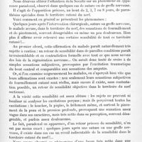 0545 - Page 521 - Société de neurologie de Paris. Séance du 5 juin 1919. Communications et présentations. X. Vaso-dilatation paralytique unilatérale de la tête et du cou, d'origine sympathique et consécutive à une thyroïdectomie médiane, par M. André Barbé / XI. Les paresthésies précoces après suture ou greffe nerveuse, par M. J. Tinel