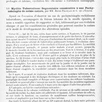 0550 - Page 526 - Société de neurologie de Paris. Séance du 5 juin 1919. Communications et présentations. XI. Les paresthésies précoces après suture ou greffe nerveuse, par M. J. Tinel / XII. Myélite tuberculeuse segmentaire consécutive à une pachy-méningite de même nature, par MM. Henri Français et G. de l'Écluse