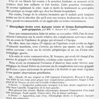 0613 - Page 587 - Société de neurologie de Paris. Séance du 3 juillet 1919. Communications et présentations. IV. Troubles épileptiques chez un blessé du crâne précédés d'une turgescence douloureuse de la brèche et s'accompagnant de rire incoercible. Possibilité d'un traitement préventif, par MM. Henri Meige et P. Béhague / V. Hémiplégie droite avec aphasie totale et crises épileptiformes post-grippales, par MM. G. Roussy et L. Cornil