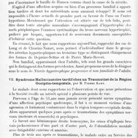 0618 - Page 592 - Société de neurologie de Paris. Séance du 3 juillet 1919. Communications et présentations. VI. Un cas de névrite hypertrophique progressive non familiale de l'adulte, par MM. Gustave Roussy et Lucien Cornil / VII. Syndrome hallucinatoire tardif chez un traumatisé de la région occipito-temporale, par M. Pierre Kahn