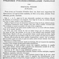 0847 - Page 815 - Mémoires originaux. Neurologie. III. Dysgénésie pyramido-cérébelleuse familiale, par Démètre-Em. Paulian...