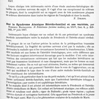 0881 - Page 845 - Analyses. Neurologie. Études spéciales. Moelle. Atrophie musculaire progressive et sclérose en plaques, par Giosué Biondi. Rivista italiana di Neuropatologia, Psichiatria ed Elettroterapia... / Sur un cas de sclérose cérébro-spinale, par Augusto Murri. Il Policlinico (sezione medica)... / Sur le syndrome ataxique hérédo-familial et ses variétés, par Roberto Massalongo. Il Policlinico (sezione medica)...